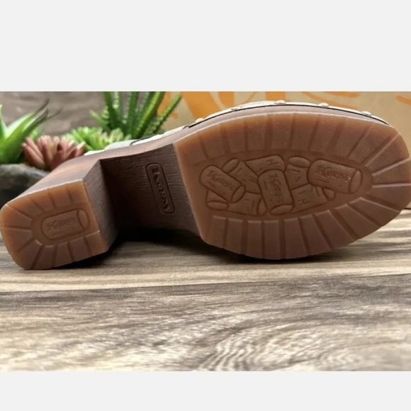 Korks Kork Ease Wendy Cross Strap Studded Clog Platform Sandal Grey NEW - Picture 6 of 7